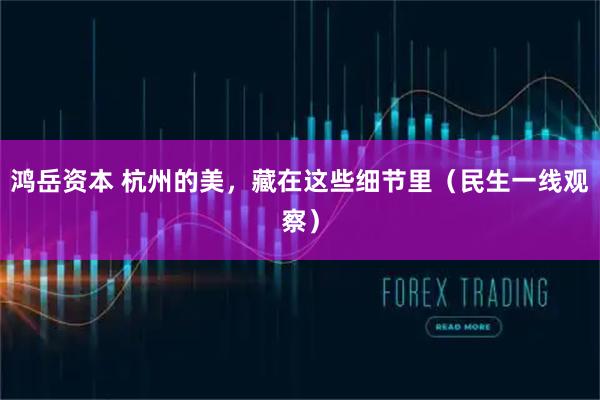 鸿岳资本 杭州的美，藏在这些细节里（民生一线观察）